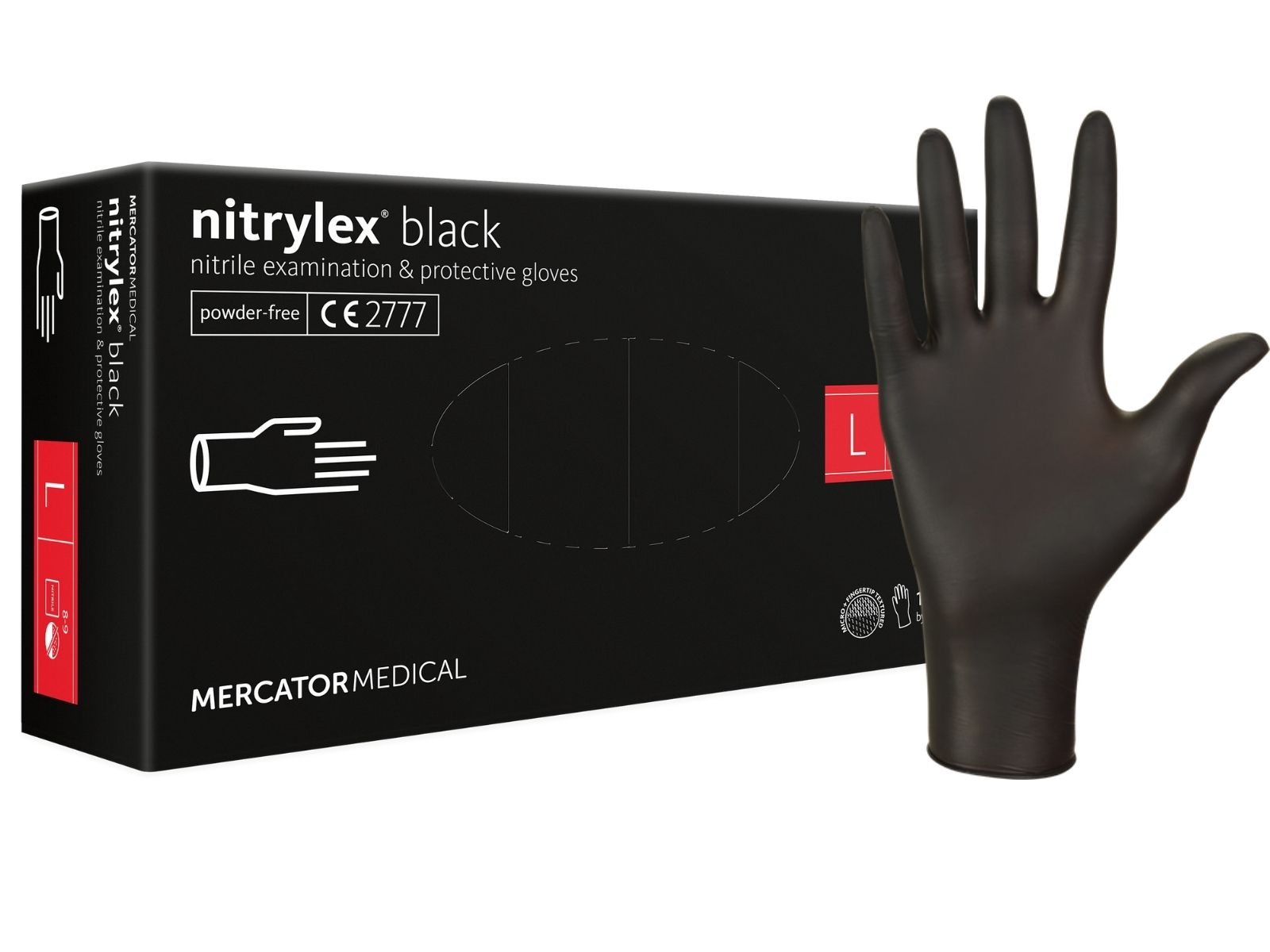 Rękawice Nitrylex Black L Mercator KARTON